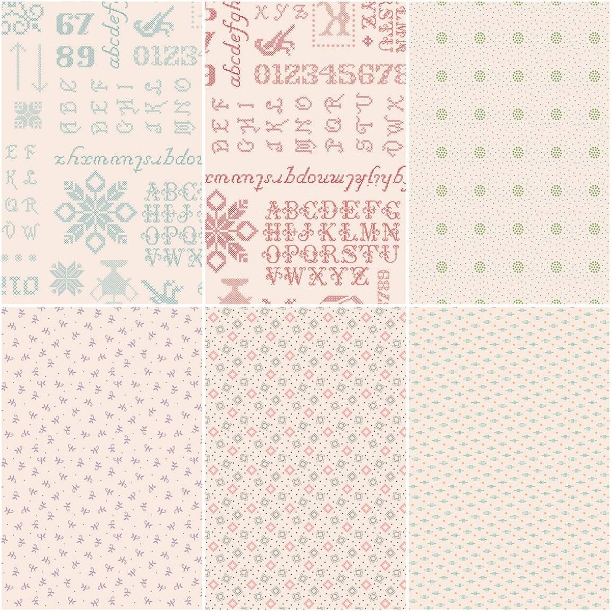 Piece & Plenty 1-Yard Bundle Latte Lori Holt by Riley Blake 1YD-15870L-6 Pre order Jan 25