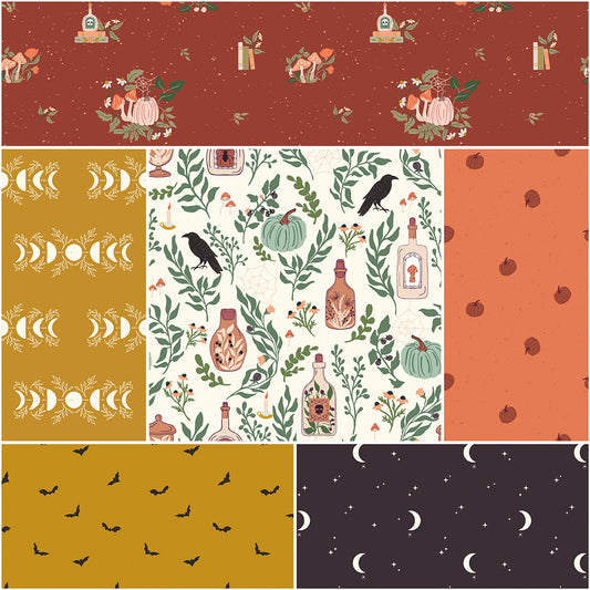 The Apothecary 1 Yard Bundle Cream, 6 Pcs. Designed by Amber Elliot of Alderwood Studio