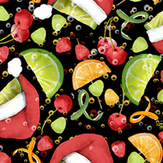 Pre-order June 26 24570 Black || Happy Alcoholidays by the yard