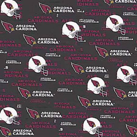 Black Arizona Cardinals Cotton 60in by the yard # 6239-D