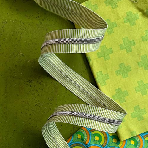 Lime Stripe Zipper 3yds SASSKIT 17K Sassafras Lane