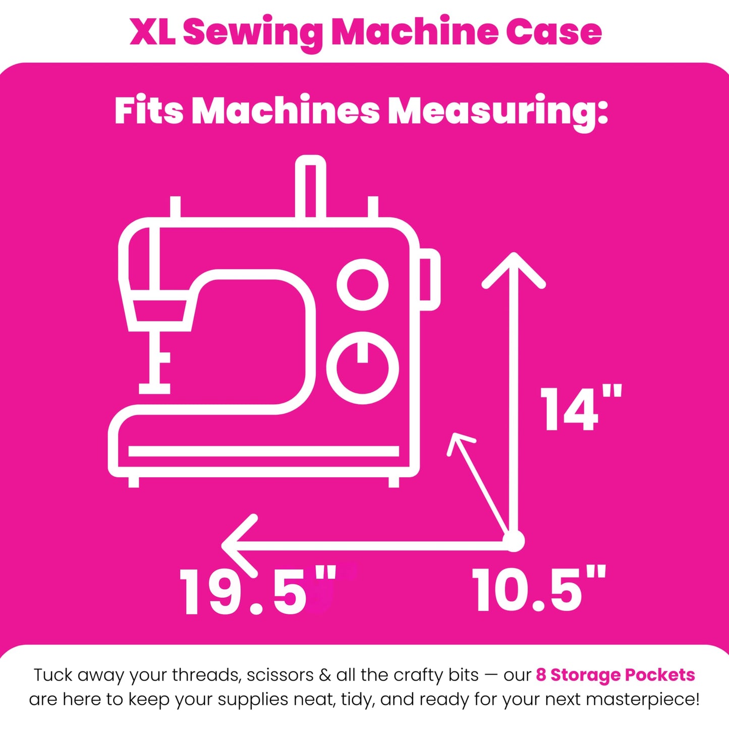 Everything Mary XL 4 Wheel Collapsible Rolling Sewing Machine Storage Case, Black