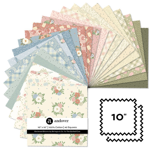Pre-Order Backroad Blooms Nov 2026 Quilted Cow 10 Inch Square - 42 Cuts Each # 10-BACKR-42