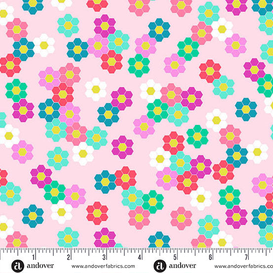 Color Pop Playground by KP Creates Hexie Garden Petal SKU: A-1692-E by the yard