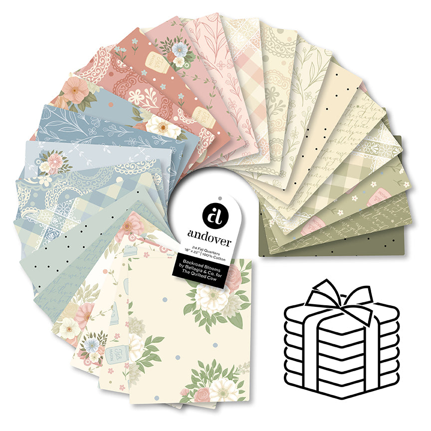 Pre-Order Backroad Blooms Nov 2026 Quilted Cow  Fat Quarter Bundle - 24 Cuts Each # FQ-BACKR-24