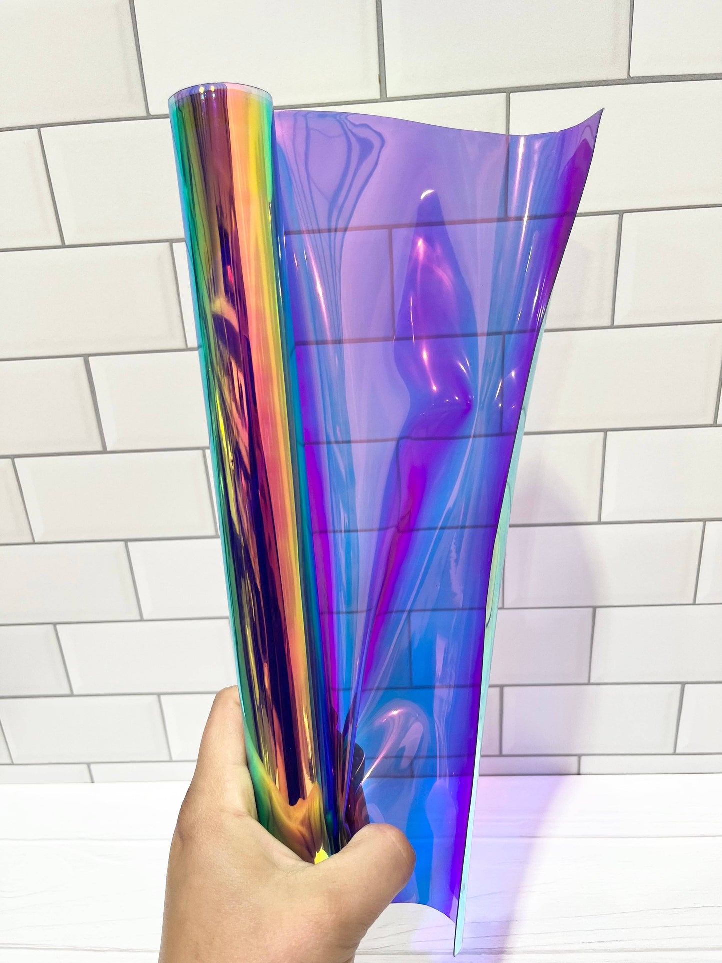 Wonderground Fabrics and Crafts - Clear reflective Colorshift  TPU Vinyl