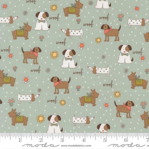Sweetwater Lucky Puppy Parade Sky 55700 12 Moda by the yard