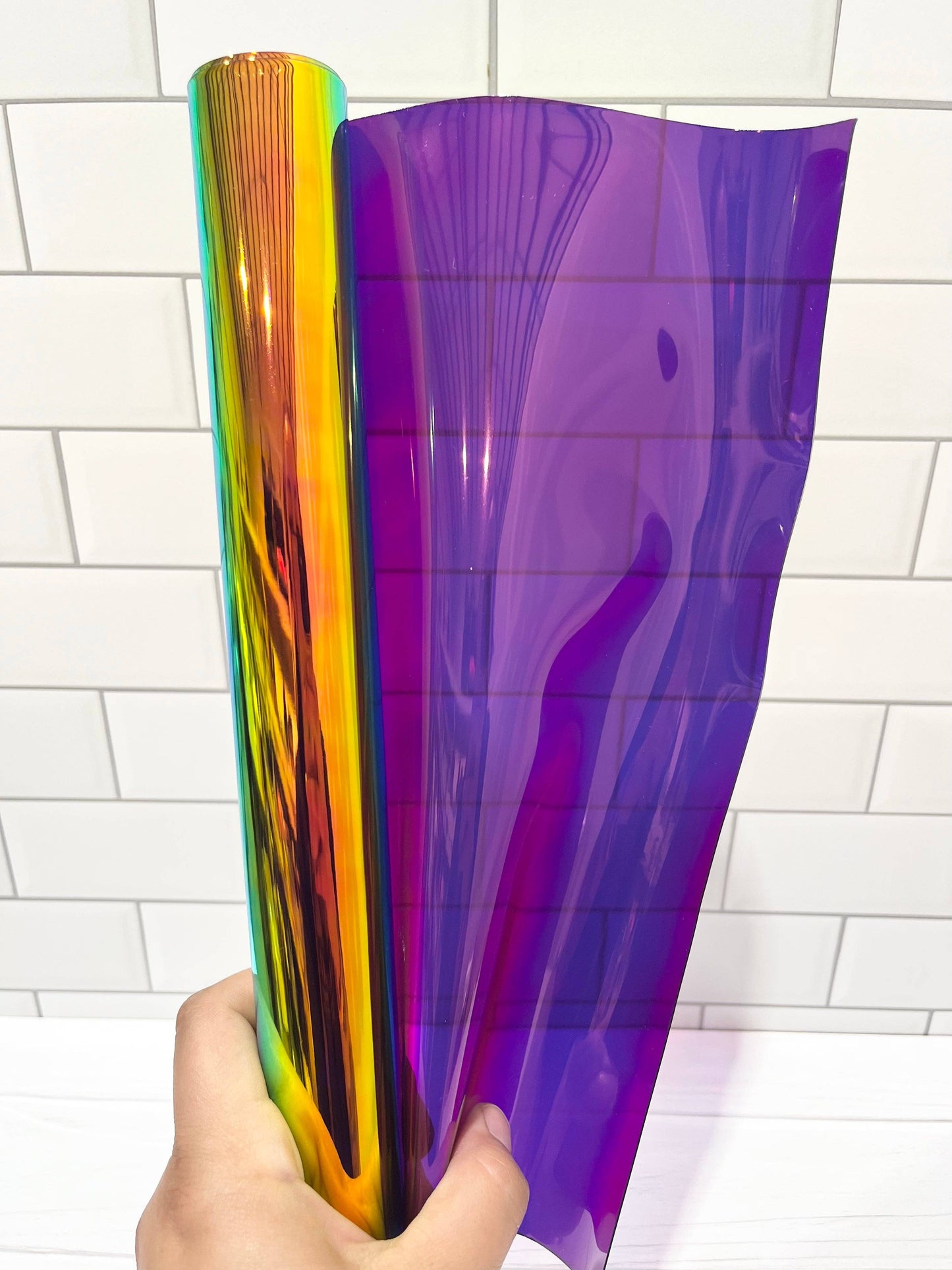 Wonderground Fabrics and Crafts - Clear reflective Colorshift  TPU Vinyl