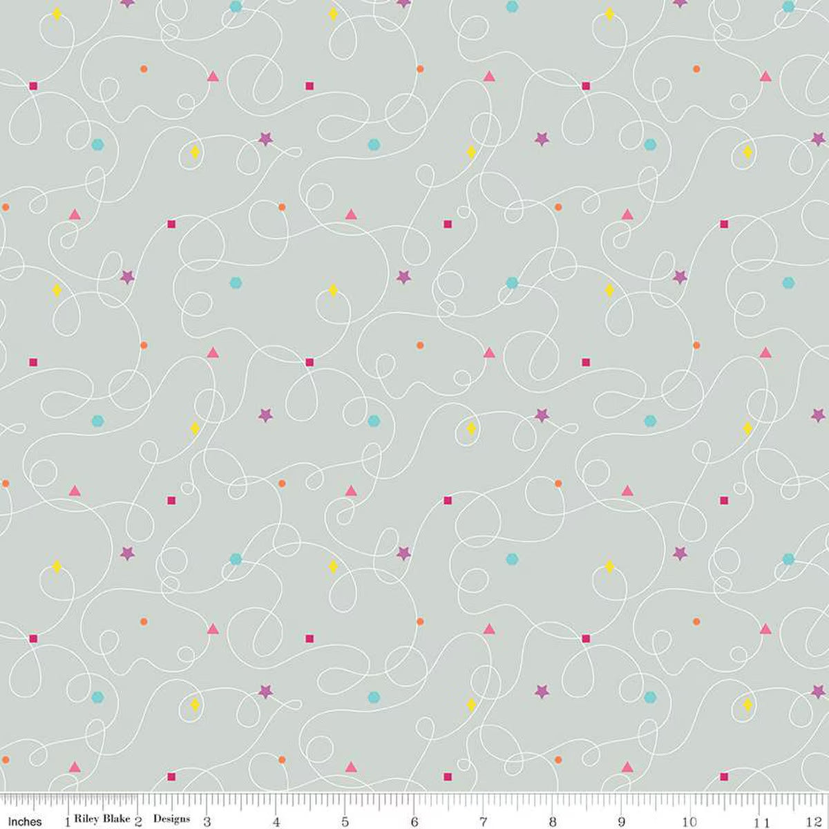 Effervescence Squiggles White Riley Blake