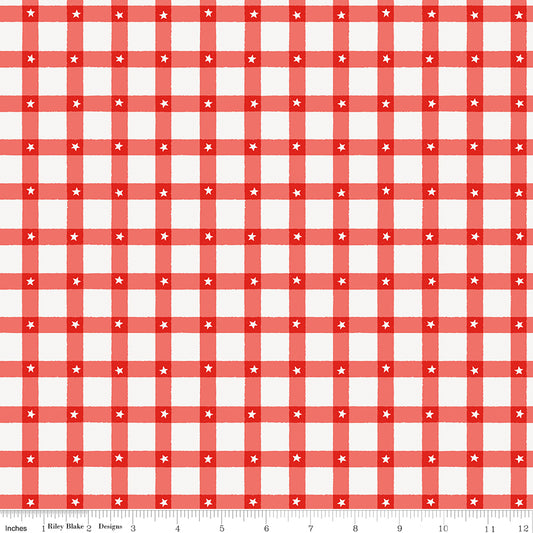 Firecracker Plaid Red Hen by the yard