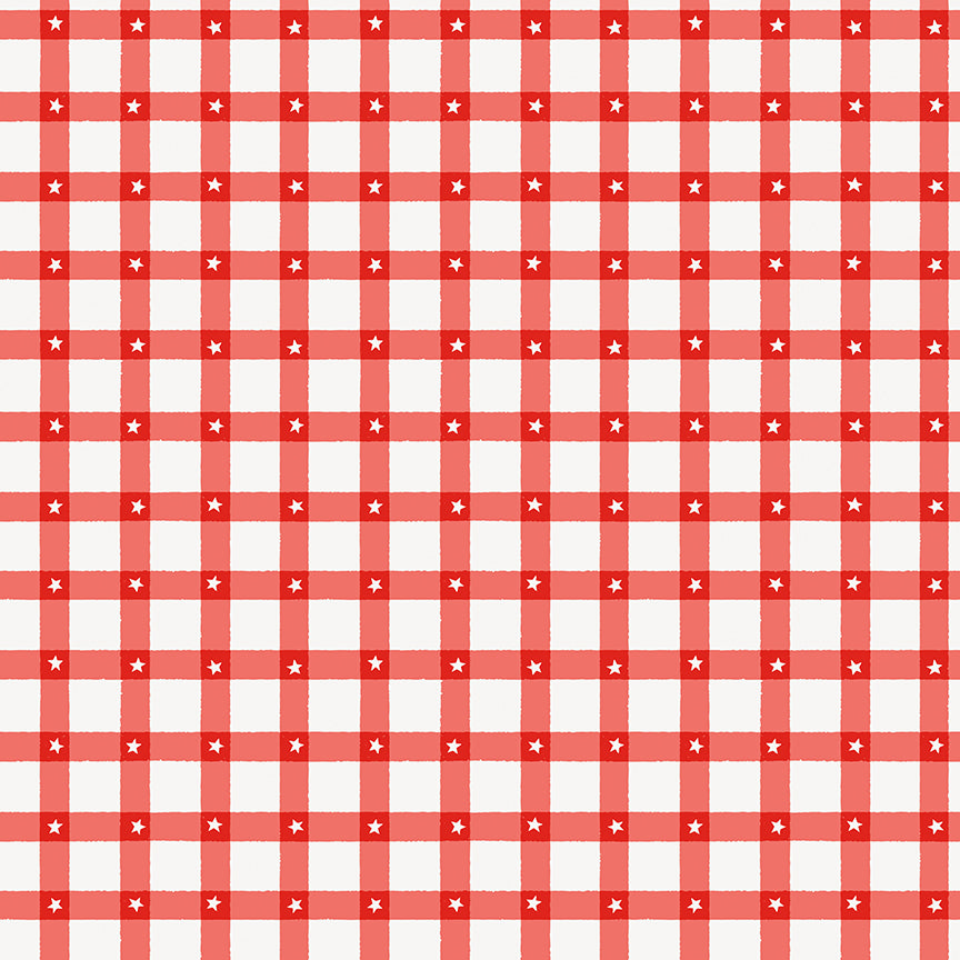 Firecracker Plaid Red Hen by the yard