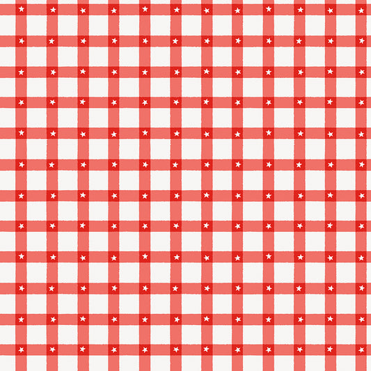Firecracker Plaid Red Hen by the yard