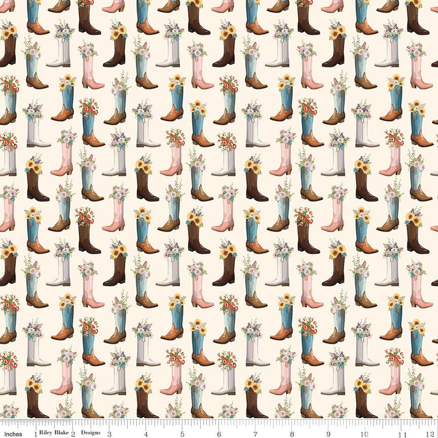 Cowgirl Boots Cream by the yard