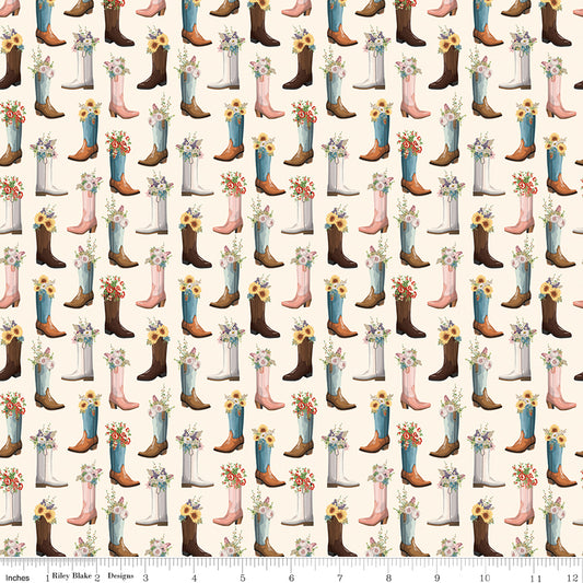 Cowgirl Boots Cream by the yard