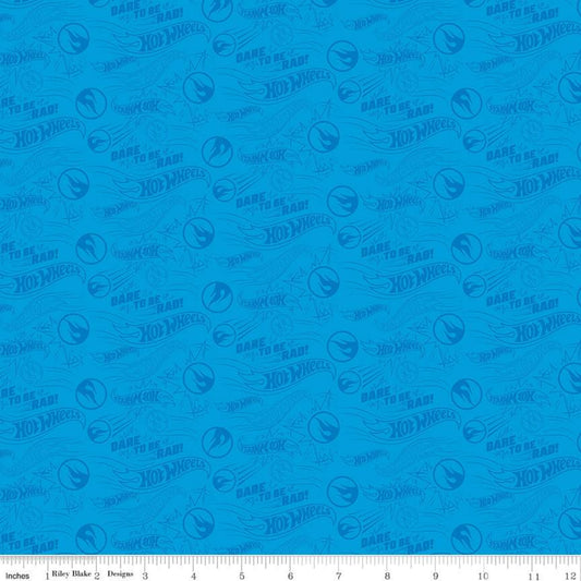 Riley Blake Hot Wheels Dare to be Rad Blue By the yard