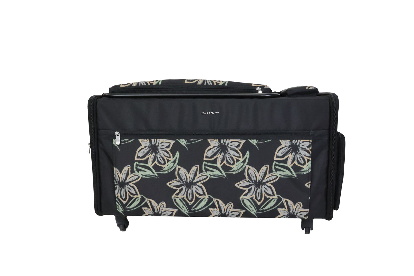 Everything Mary Jumbo 5 Wheel Collapsible Rolling Sewing Machine Storage Case, Floral