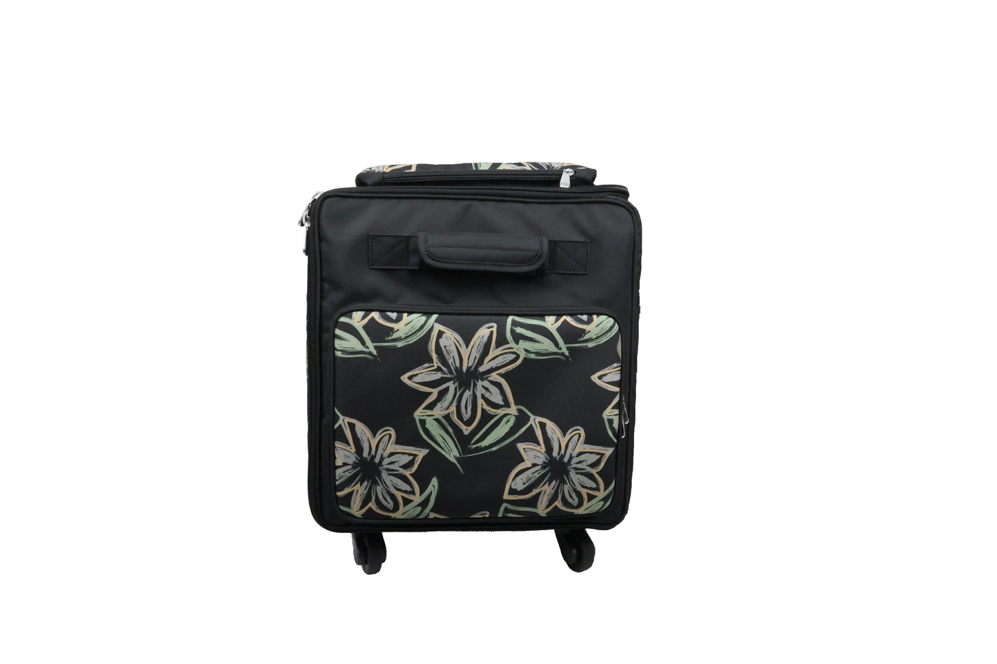 Everything Mary Jumbo 5 Wheel Collapsible Rolling Sewing Machine Storage Case, Floral