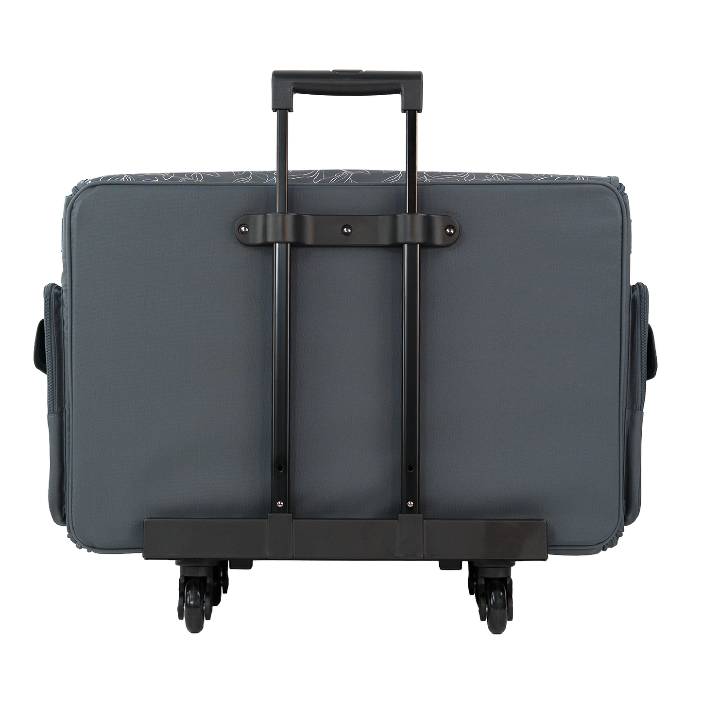 Everything Mary XXL 4 Wheel Collapsible Rolling Sewing Machine Storage Case, Grey Floral