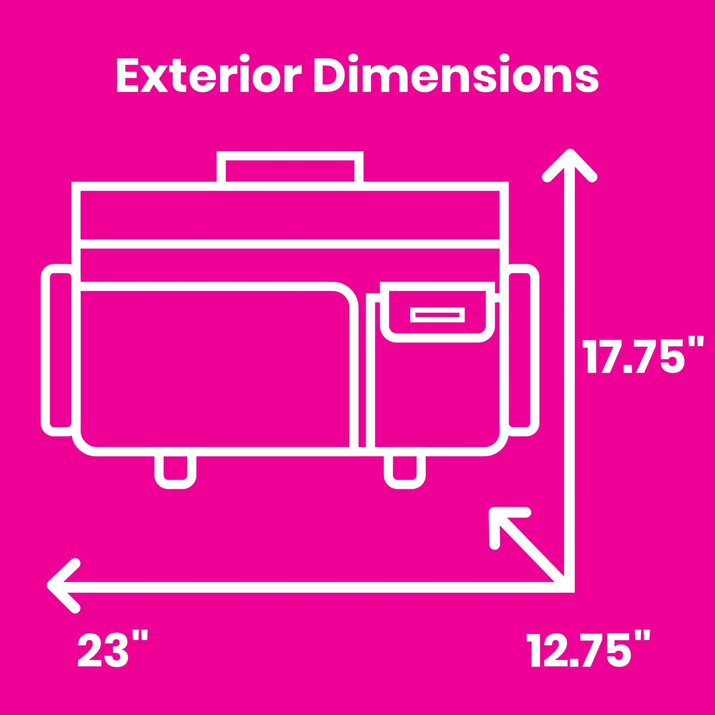 Everything Mary XL 4 Wheel Collapsible Rolling Sewing Machine Storage Case, Black Quilted