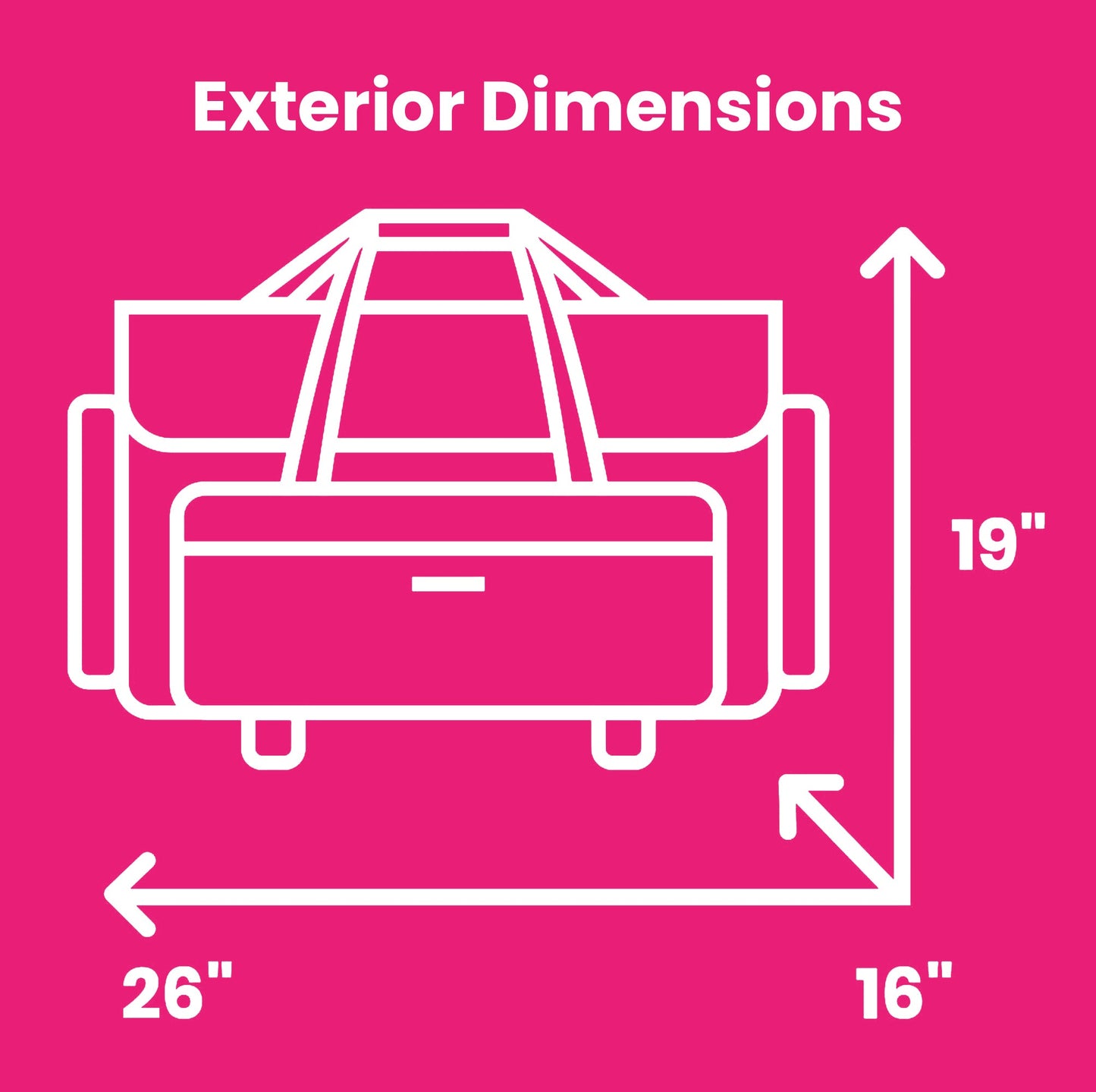 Everything Mary XXL 4 Wheel Collapsible Rolling Sewing Machine Storage Case, Black & Floral Trim