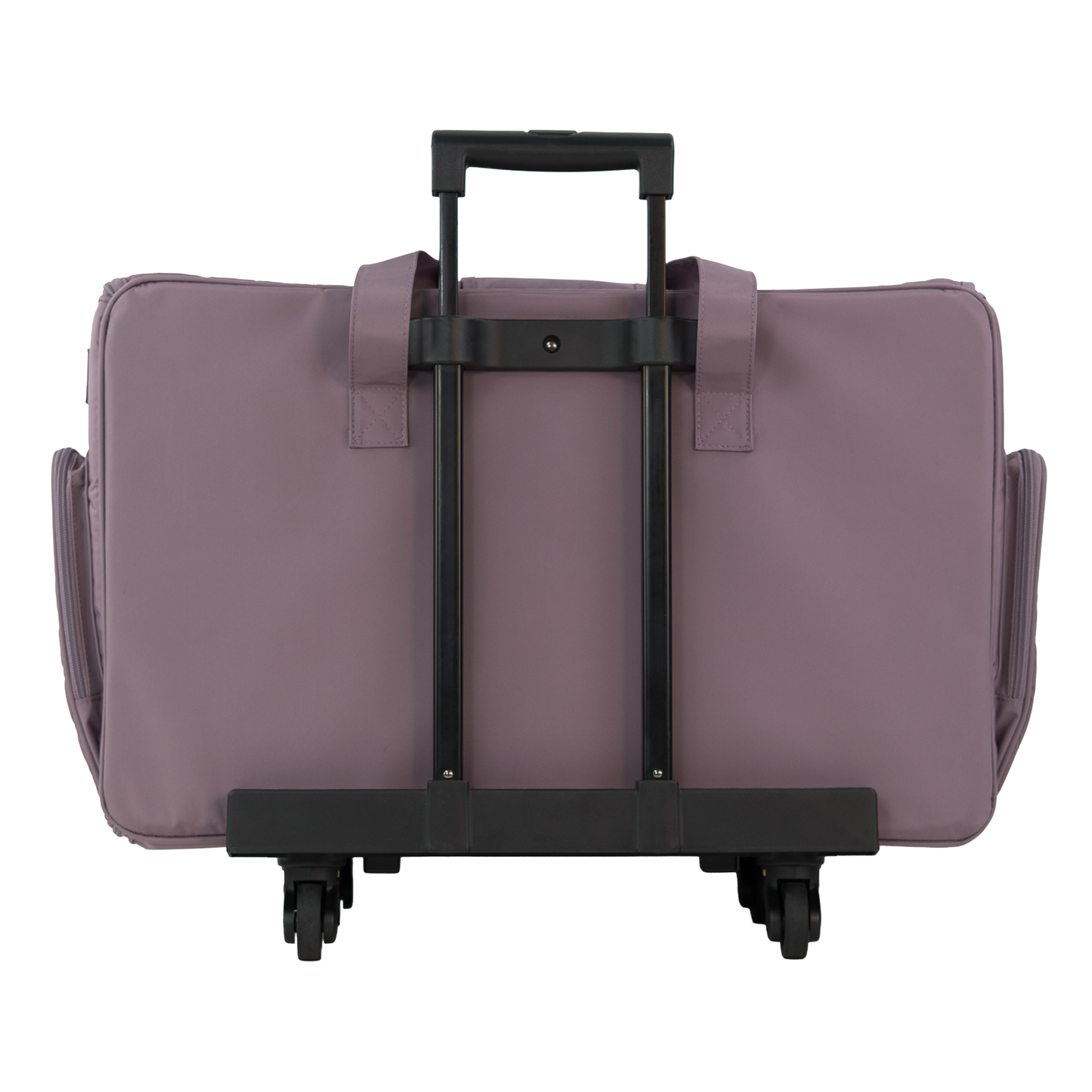 Everything Mary XXL 4 Wheel Collapsible Rolling Sewing Machine Storage Case, Purple Quilted