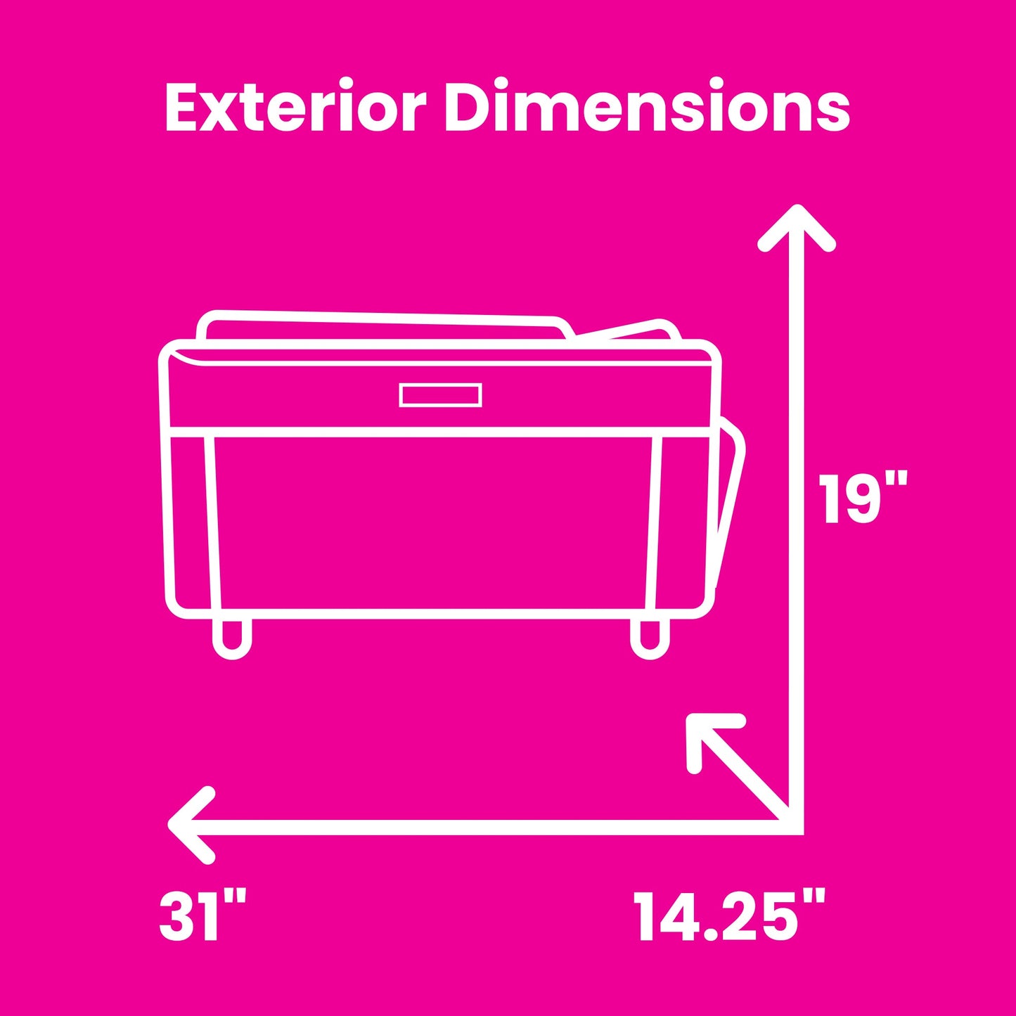 Everything Mary Jumbo 5 Wheel Collapsible Rolling Sewing Machine Storage Case, Black