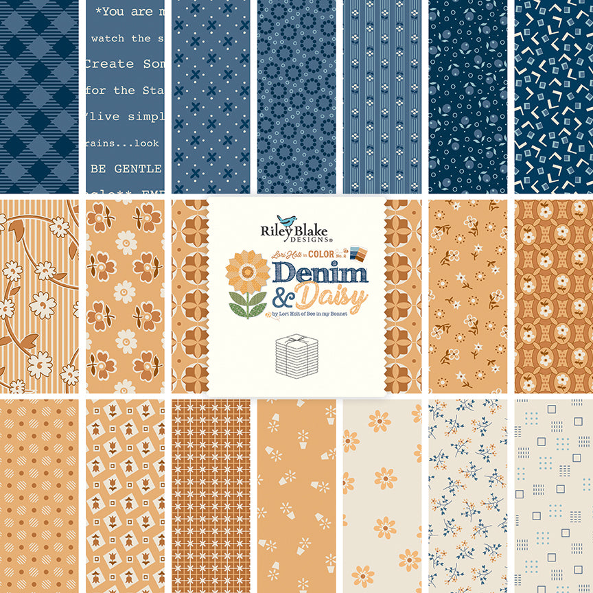 Pre-Order Lori Holt Denim & Daisy Fat Quarter Bundle, 21 Pcs. Oct 2026