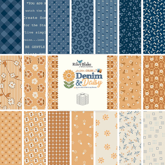 Pre-Order Lori Holt Denim & Daisy Fat Quarter Bundle, 21 Pcs. Oct 2026