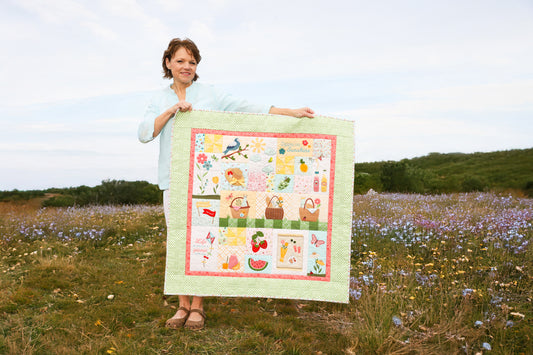 Pre-order Kimberbell Sippin' on Sunshine Quilt full set Book, Embellishments, fabric kit