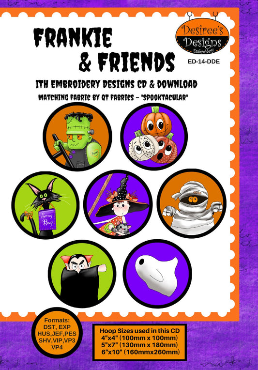 Frankie and Friends Embroidery Designs CD