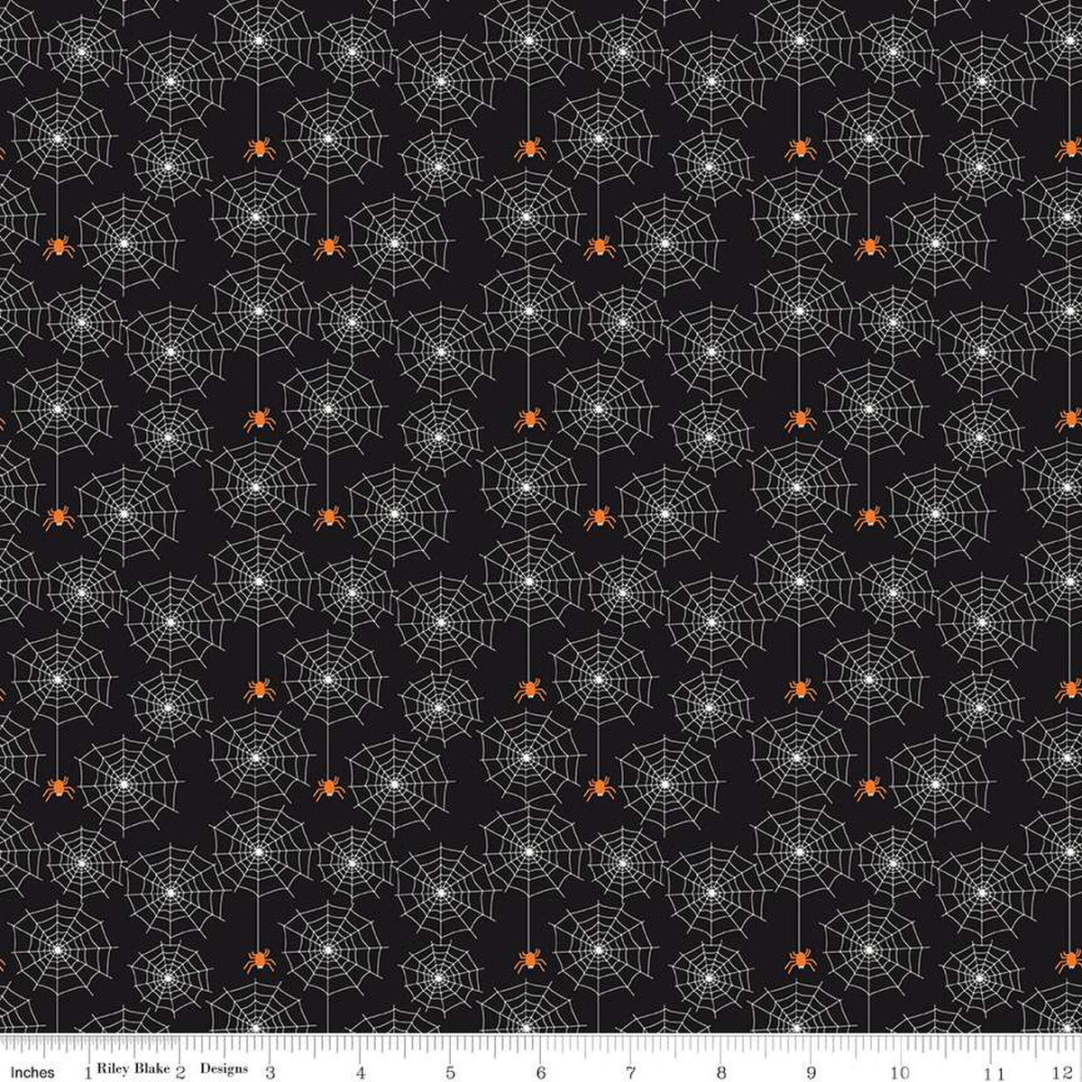 Beggar's Night Spiderwebs Black Glow in the Dark by the yard GC14502-BLACK
