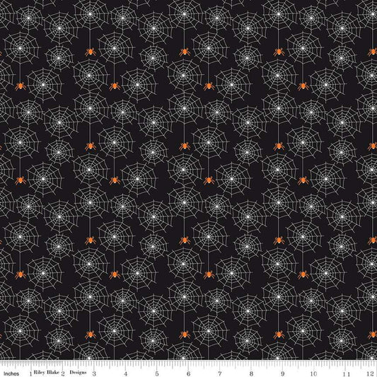 Beggar's Night Spiderwebs Black Glow in the Dark by the yard GC14502-BLACK