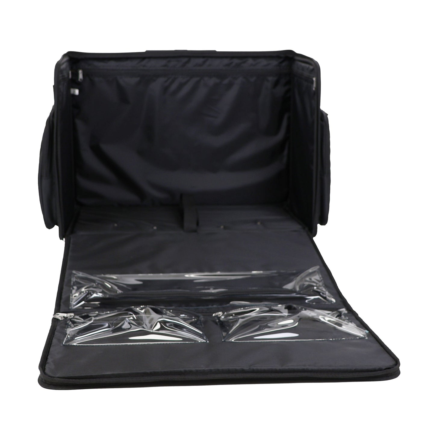 Everything Mary XL 4 Wheel Collapsible Rolling Sewing Machine Storage Case, Black Quilted