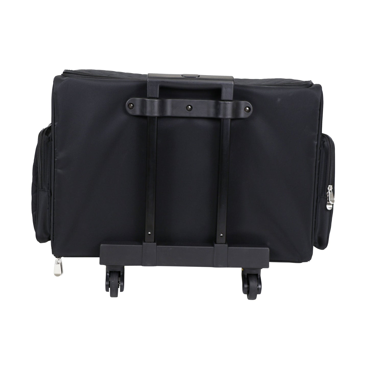 Everything Mary XL 4 Wheel Collapsible Rolling Sewing Machine Storage Case, Black Quilted