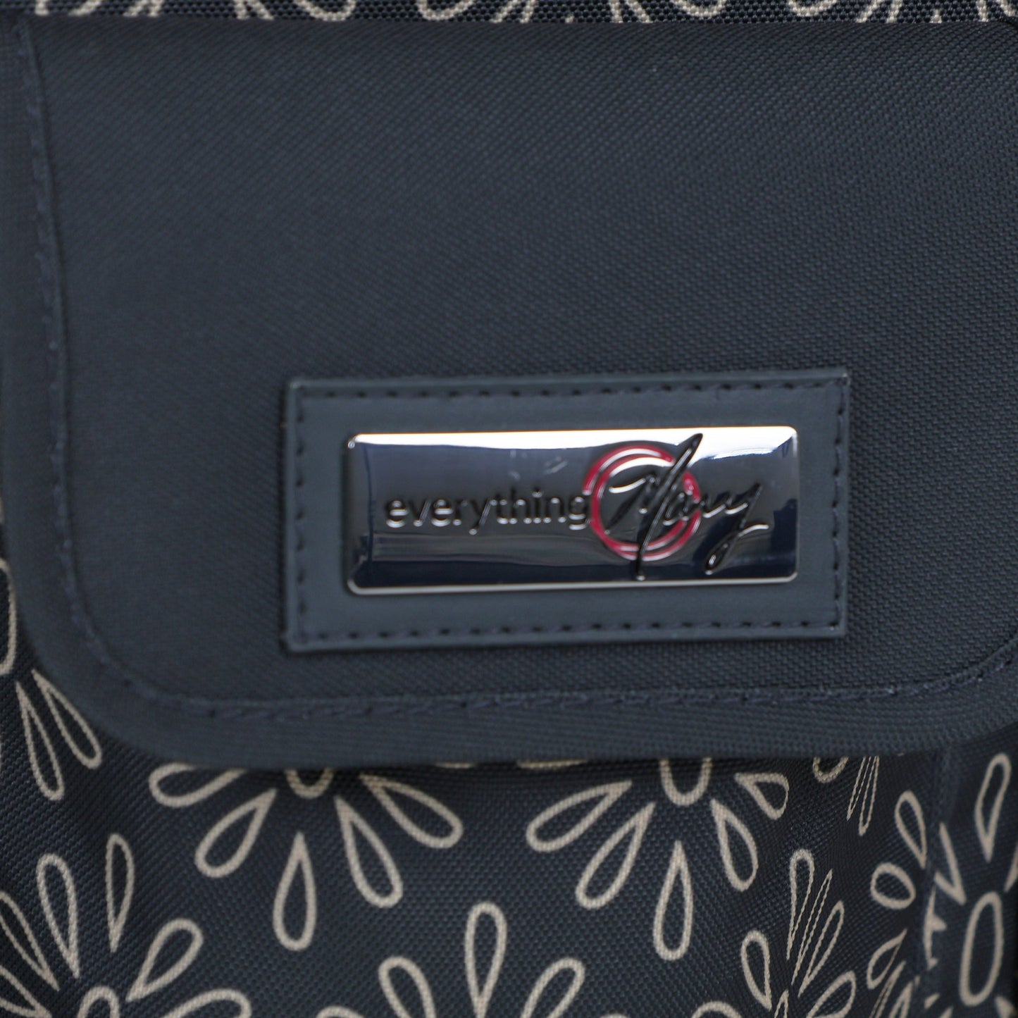 Everything Mary Flat Top XL 4 Wheel Collapsible Rolling Sewing Machine Storage Case, Tan Floral