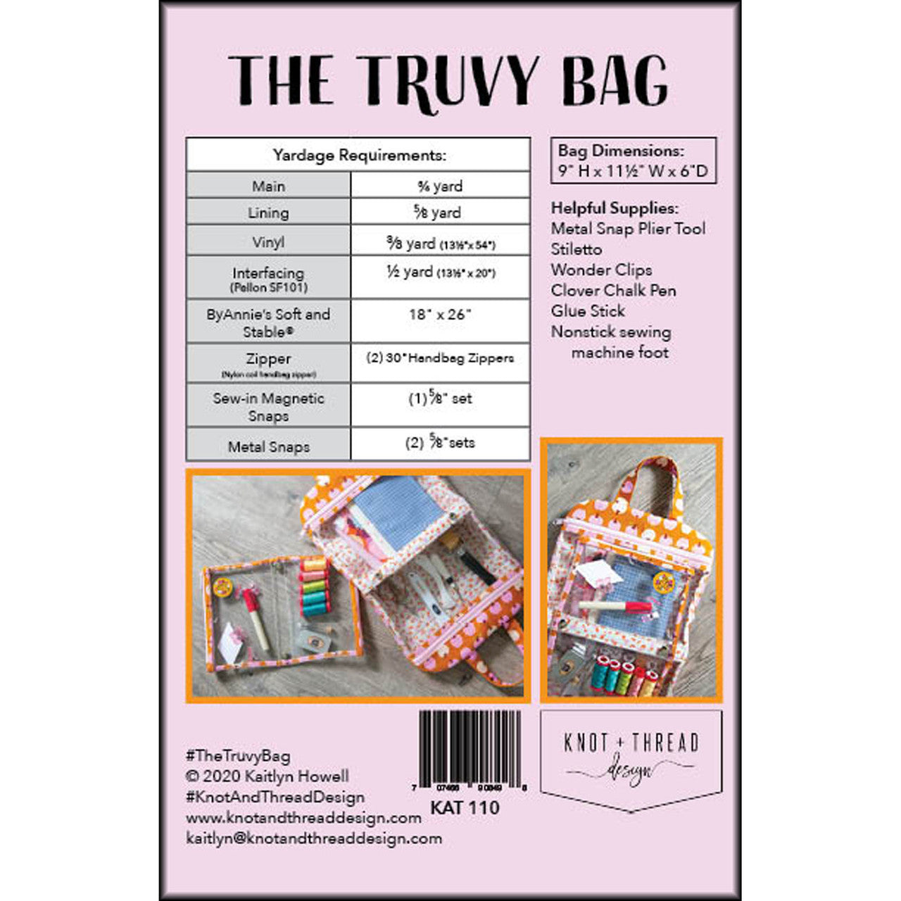 Knot and Thread The Truvy Bag KAT110 Pattern