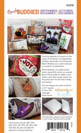Bench Buddy Series September - December Machine Embroidery CD # KD576