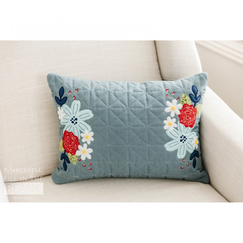 Kimberbell  Quilted Pillow Cover Blank  Patriot Blue Linen KIDKB246