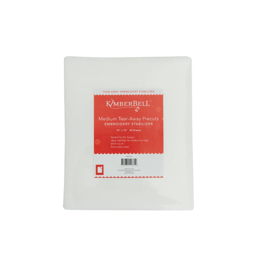 Kimberbell Medium Tear-Away Precuts  Embroidery Stabilizer, 12" x 10", 40 ct KIDST105