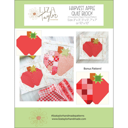 Liza Taylor Harvest Apple Quilt Block A Foundation Paper Pieced Pattern LIZ89411