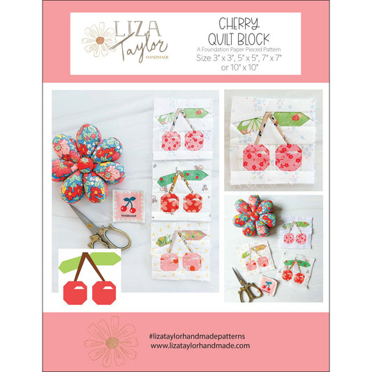Liza Taylor Cherry Quilt Block A Foundation Paper Pieced Pattern  LIZ89414