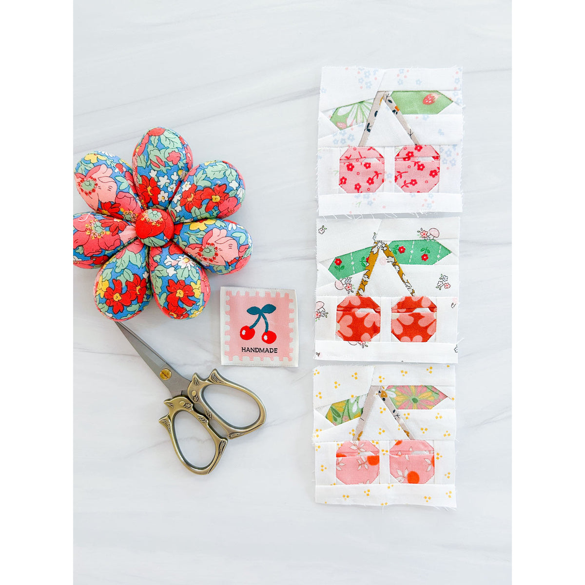 Liza Taylor Cherry Quilt Block A Foundation Paper Pieced Pattern  LIZ89414