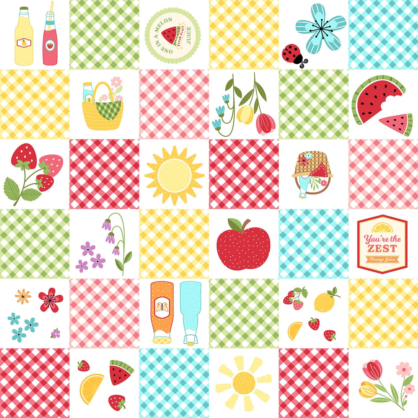 Sippin' On Sunshine Picnic Quilt - Multi by the yard