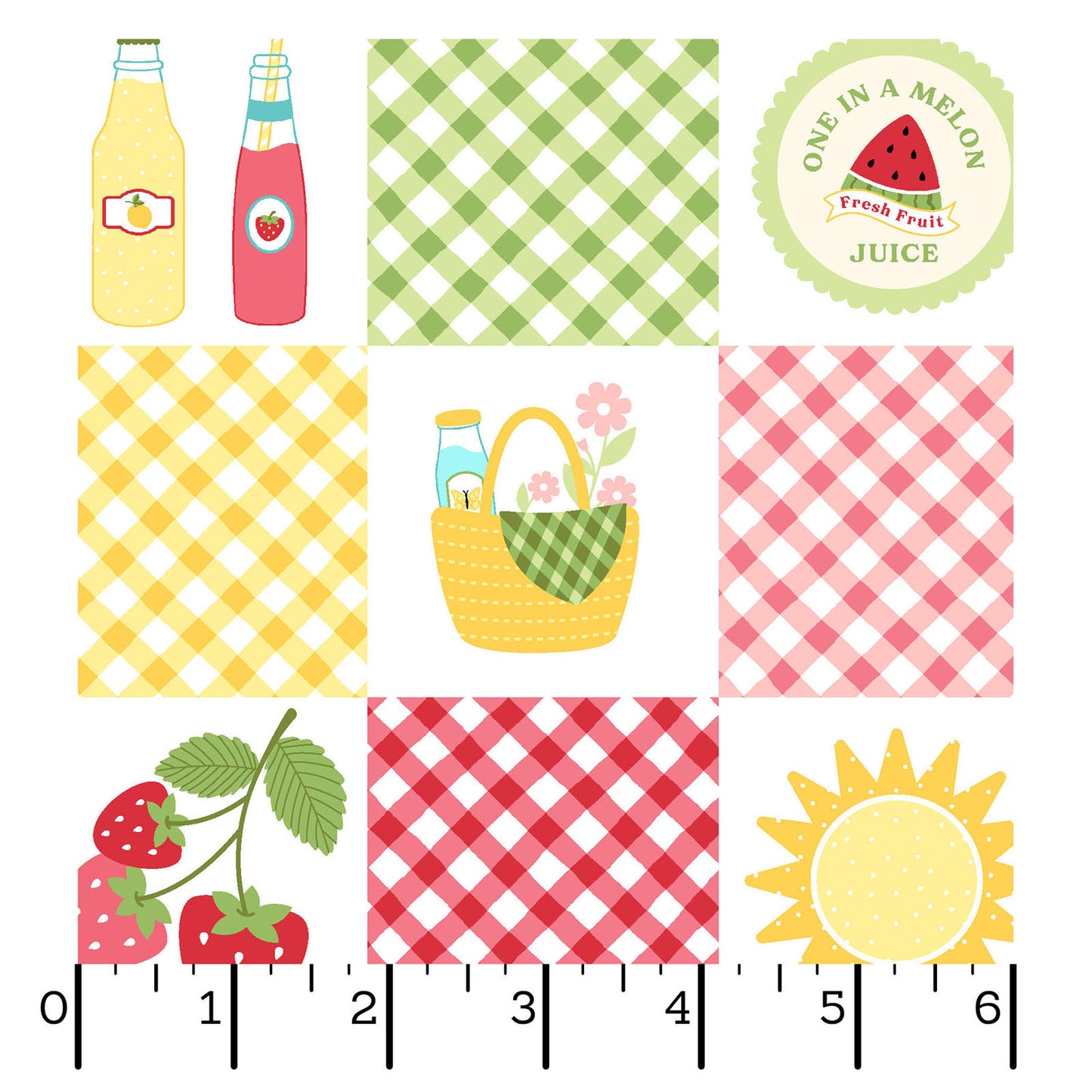 Sippin' On Sunshine Picnic Quilt - Multi by the yard