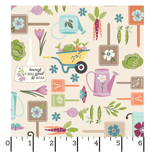 Pre-order Kimberbell Cottontail Farm Cottontail Farm - Cream MAS11340-E by the 1/2 yard Oct 26 (Copy)