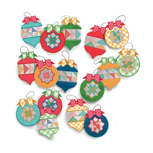 pre-order Machine Embroidery Home Town Holiday Patchwork Ornaments