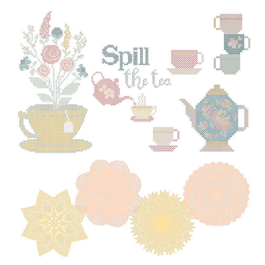 Tea Party Cross-Stitch Assets by Bev McCullough - RBD & M.E.™ USB Nov 2026