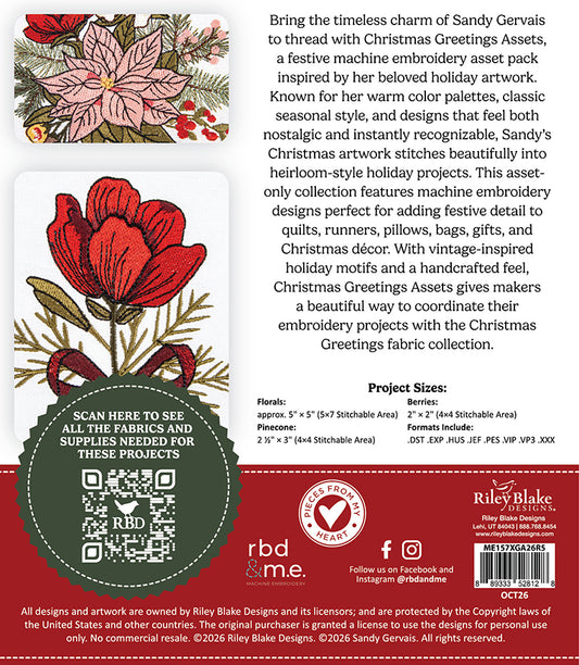 Riley Blake Christmas Greetings Assets by Sandy Gervais - RBD & M.E.™ USB