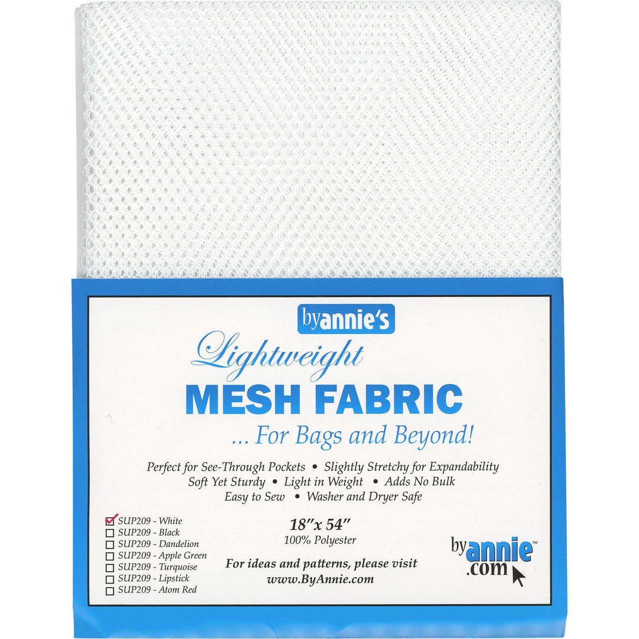 Lightweight Mesh Fabric White PAASUP209-WHI