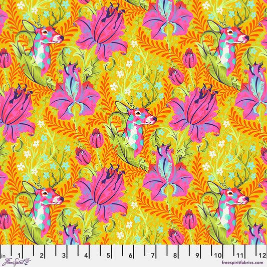 Tula Pink Deer John - Glow Tiny Beasts by the half yard